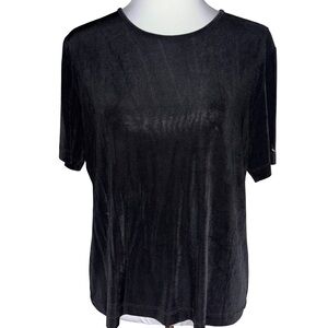Chico's Black Velvet Short Sleeve Top